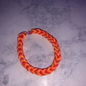 Rainbow Loom Red and Orange Fishtail Bracelet